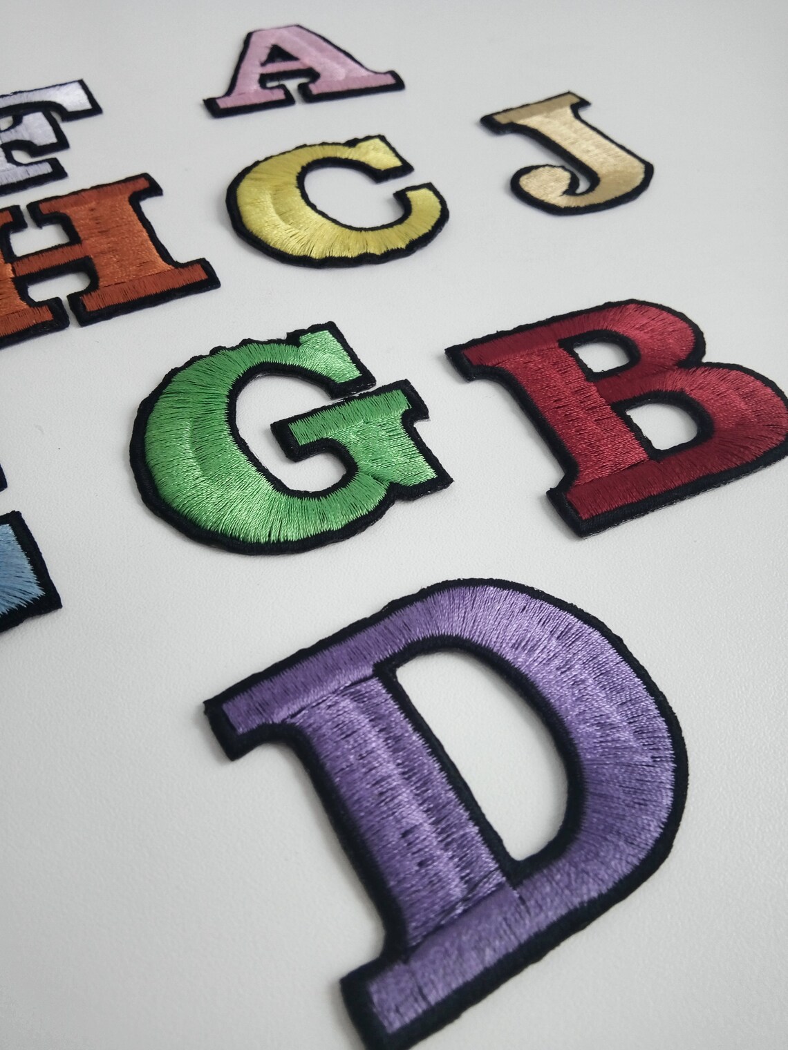 2 Embroidered Letters Patches Iron on Embroidered Etsy