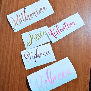 Gepersonaliseerde enkele naam sticker, aangepaste naam vinyl sticker voor laptop, waterfles, wijnglas, bruiloft decor, enz