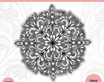 Hand-Drawn Mandala Tattoo Design | Sacred Geometry (Digital Download)