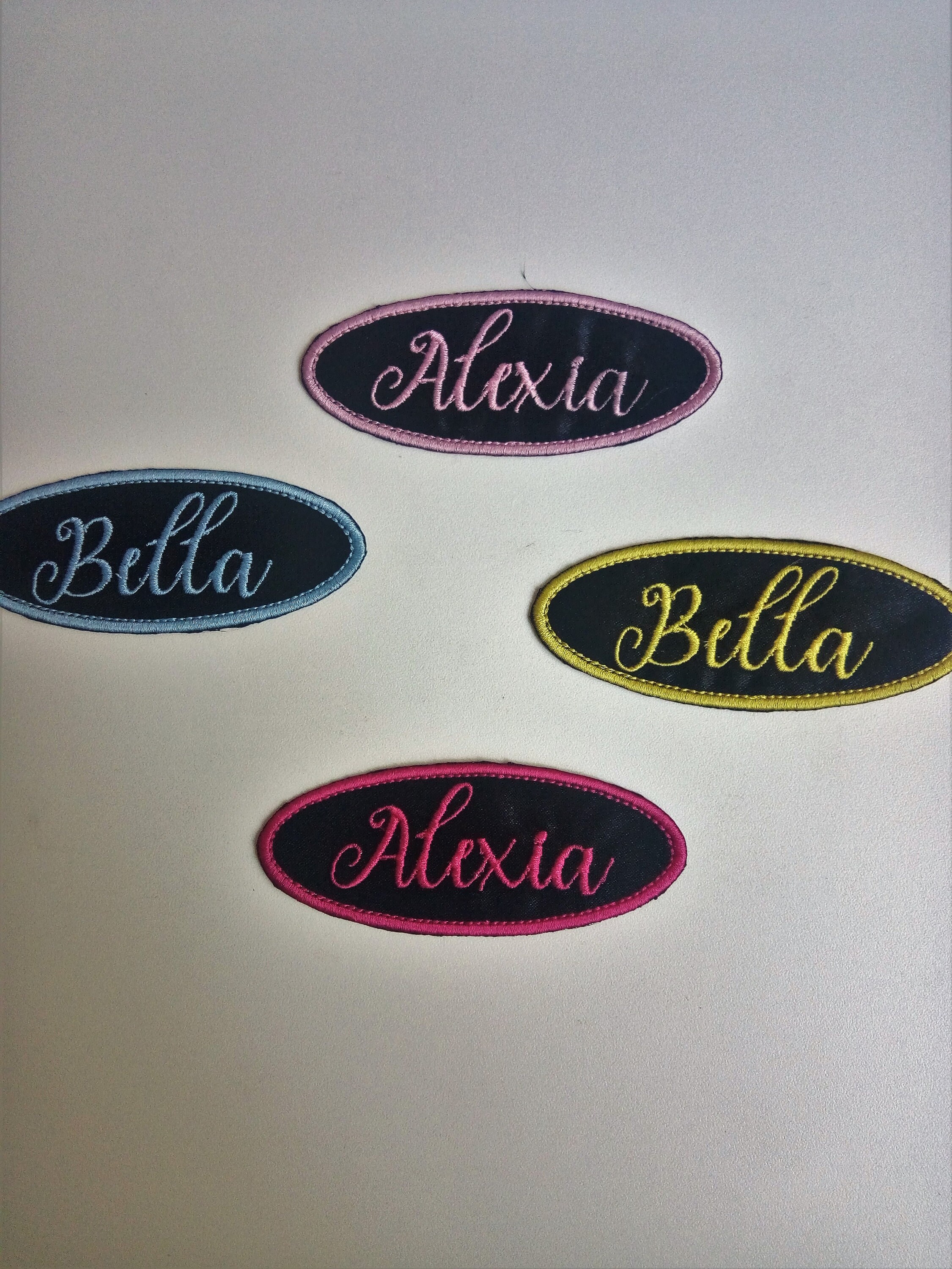 Custom Embroidered Name Patch Black Iron on Name Patch Name Etsy