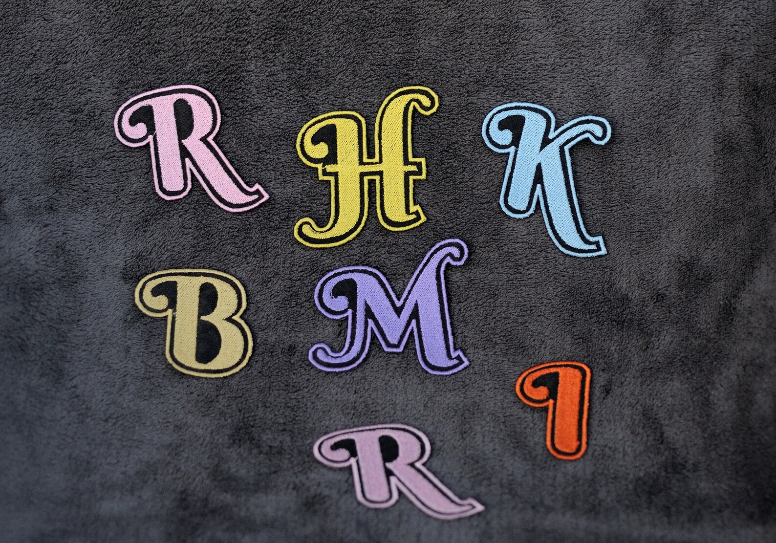 Iron on Letters Embroidered Patches on Black Satin Material Etsy