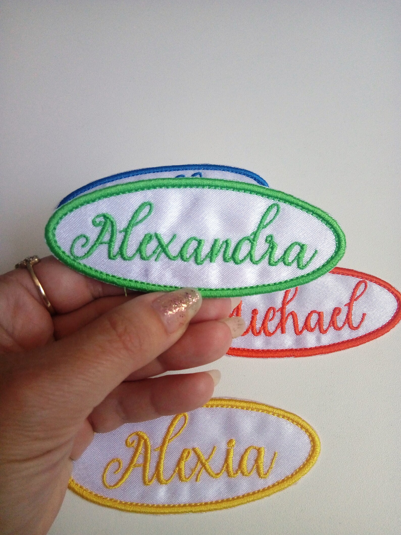 White Iron on Name Patch Custom Embroidered Name Patch White Etsy