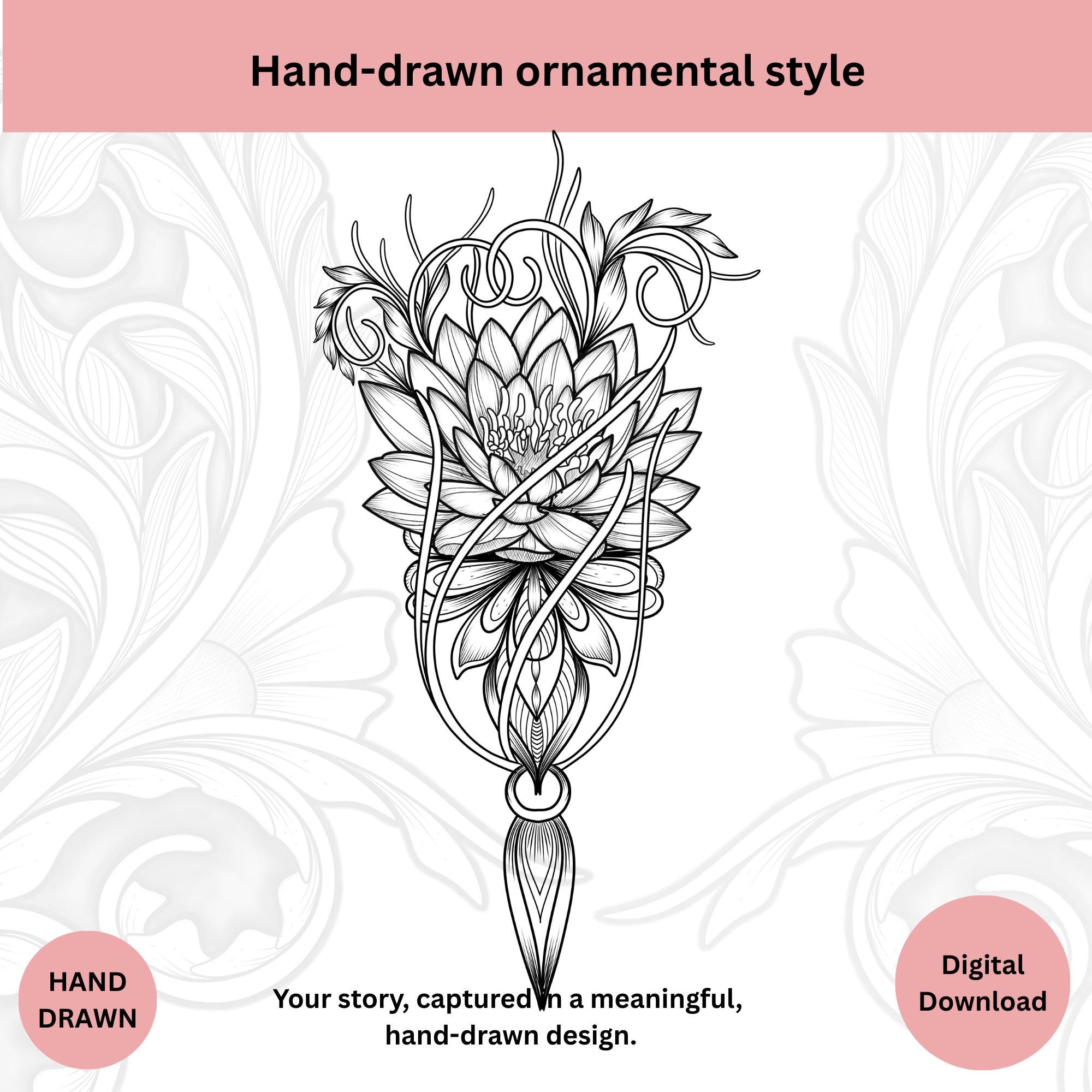 Lotus Tattoo Design | July Birth Flower Tattoo | Ornamental Spiritual ...