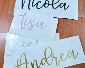 Personalized Name Vinyl Decal, Custom Text Vinyl , Bride Name Decal, Wedding Decor Decal, Decal for laptop, water bottle, wine glass, etc.