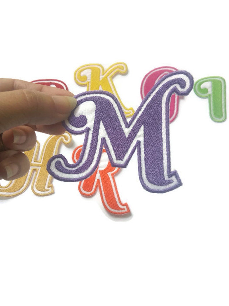 Iron on 2 Embroidered Letters Patches Iron on Patches Etsy