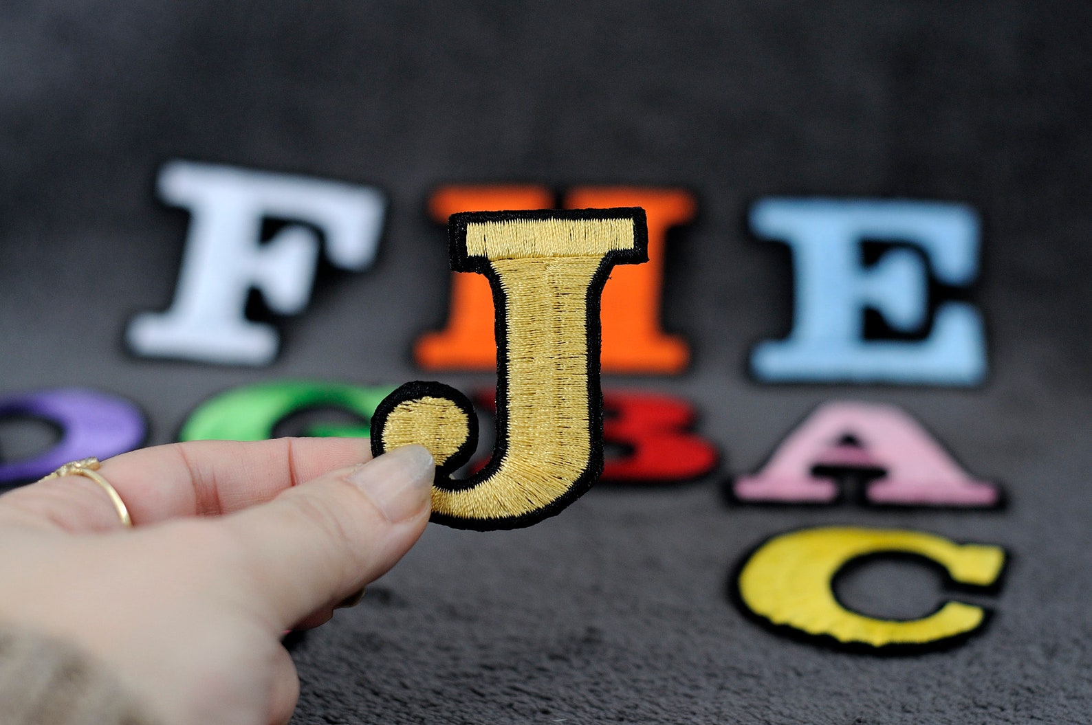 2 Embroidered Letters Patches Iron on Embroidered Etsy