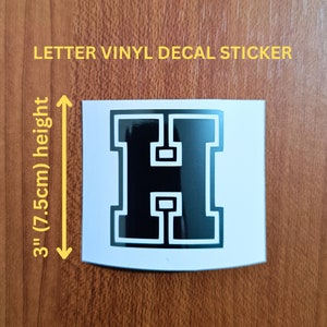 Lettere e numeri sportivi personalizzati Adesivi decalcomanie in vinile, Decalcomania iniziale, Decalcomania a lettera singola, Adesivo lettera universitaria, altezza 3"(7,5 cm)