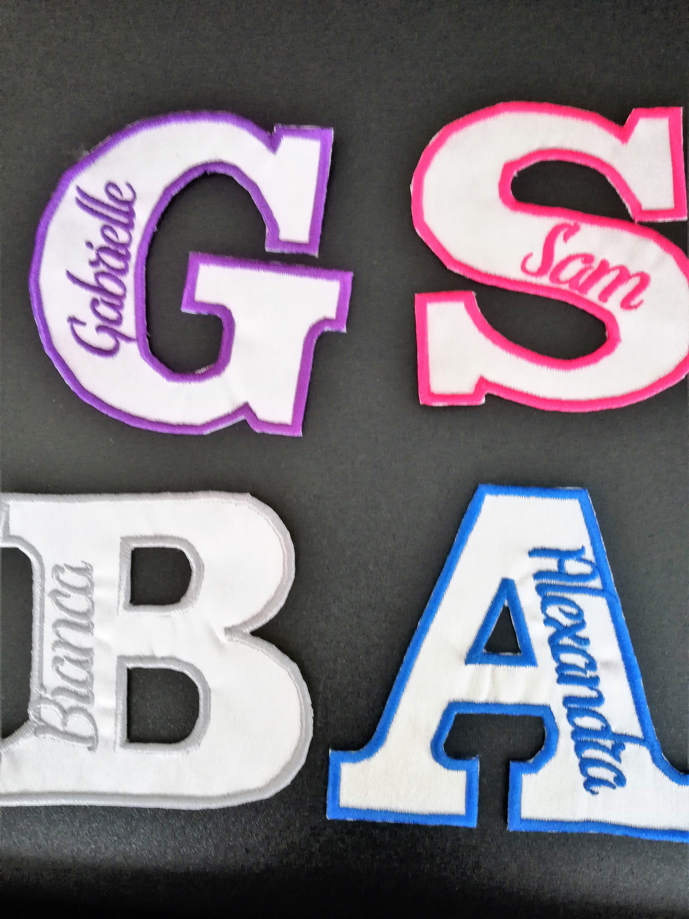 4 Embroidered Letters Patches Iron on Embroidered Etsy