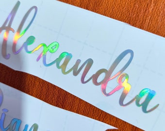 Tumbler Holographic Name Decal, Vinyl Name Decal, Vinyl Lettering, Wedding Name Sticker