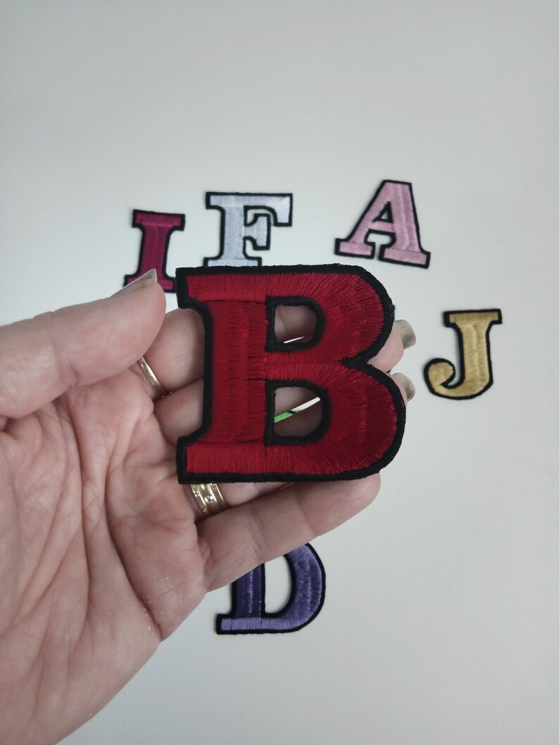 2 Embroidered Letters Patches Iron on Embroidered Etsy