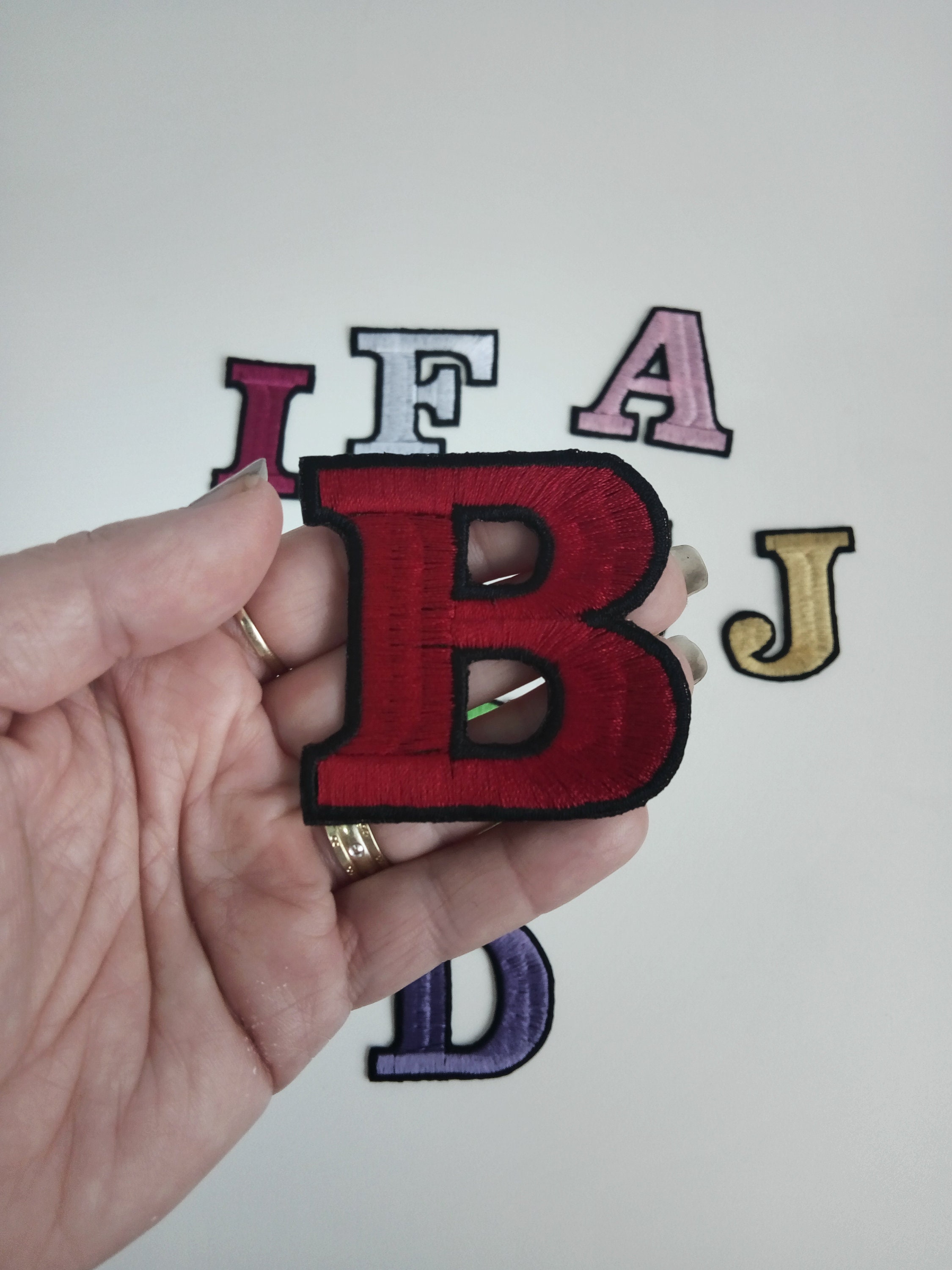 2 Embroidered Letters Patches Iron on Embroidered Etsy