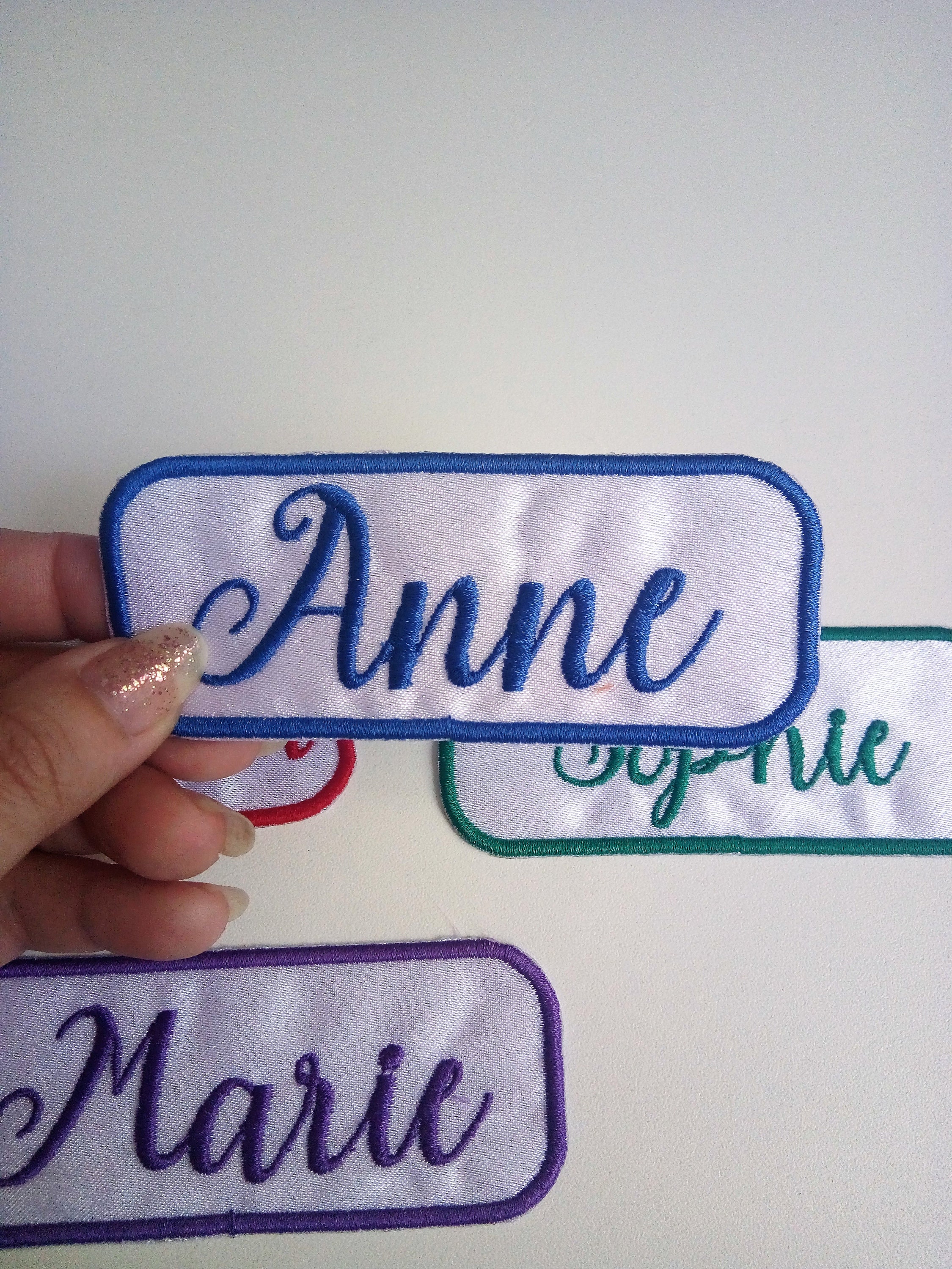 White Embroidered Name Tag Iron on White Name Tag Sew on Etsy