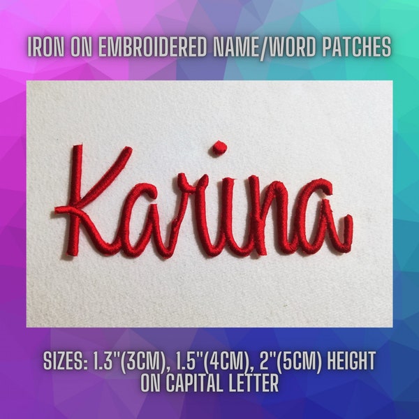 Iron on Name Patch for Shirts Etsy