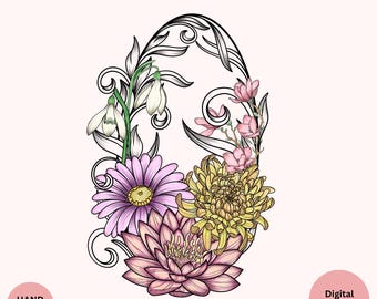Custom Birth Flower Tattoo Design •  Personalized Floral Line Art • Printable Keepsake