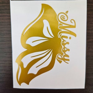 Aangepaste naam met vlinder vinyl sticker, gepersonaliseerde vlinder naam sticker, vinyl belettering, auto sticker, glas sticker, bruiloft decor sticker