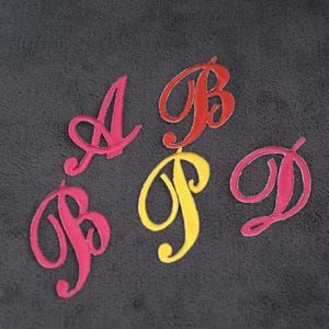 2" Letras Patches, Bordado Ferro em Letras, Ferro em Letras do Alfabeto, Letras Aplique, Ferro em Patches, Letras Coloridas,