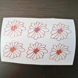 Decalcomania in vinile con piccoli fiori carini, set di 6 decalcomanie in vinile con fiori piccoli, decalcomania in vinile con fiori da 1,2" di altezza per decorare il tuo laptop, auto, notebook,