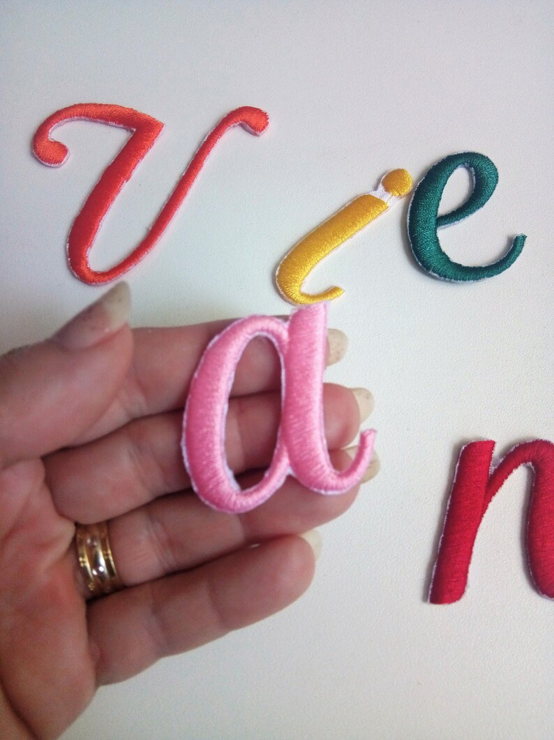 2 Embroidered Letters Iron on Letters Embroidered Etsy