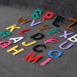 4 Pieces- 3"(8cm) Height Embroidered Iron on Letter Patches, For Clothing, Backpacks, Jeans and Jackets,  shipping