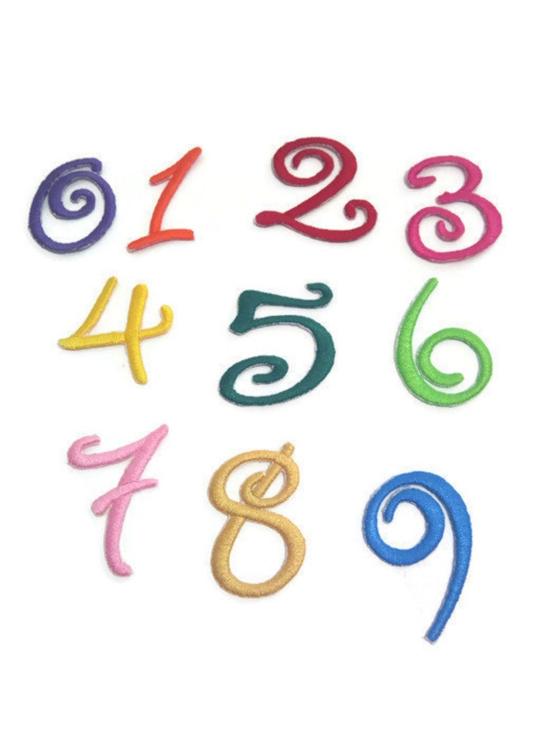 Iron on Embroidered Number Patch Number Applique Sew on Etsy