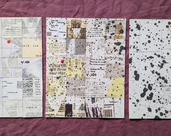 1402. Jerry's Map Set of Three Original Contiguous Panels