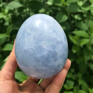 Blue Calcite Crystal Egg - Soothing Energy