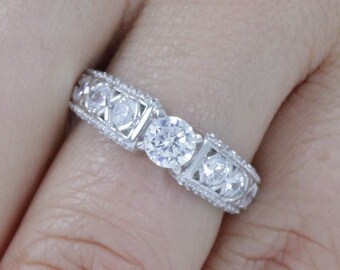 Victorian CZ Sterling Silver Engagment Wedding Ring Women's Size 4-12 SA5026