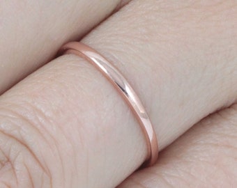 1.5mm Rose Gold Over 925 Sterling Silver Skinny Stack-able Wedding Band Engagement Ring Bridal Ring Guard Size 3-14 S1501