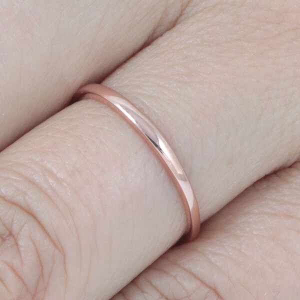 1.5mm Rose Gold Over 925 Sterling Silver Skinny Stack-able Wedding Band Engagement Ring Bridal Ring Guard Size 3-14 S1501