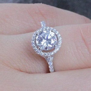 925 Sterling Silver CZ Halo Engagement Wedding Ring Women's Size 3-14 Ss12133