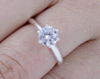 Details about / CZ Engagement Ring Cubic Zirconia 925 Sterling Silver Promise Ring