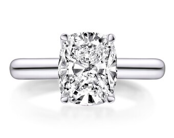 3.5ct carat 925 Sterling Silver Cushion Cut Solitaire CZ Engagement Ring Wedding Band Bridal Promise Classic Ring Size 4-10 A27