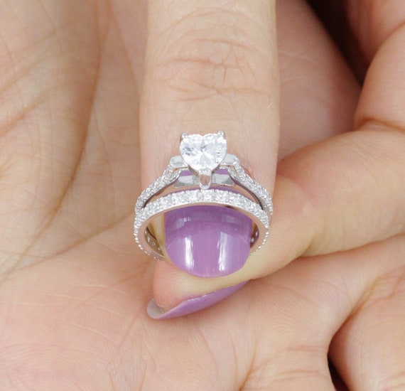 Heart shaped wedding sets deals