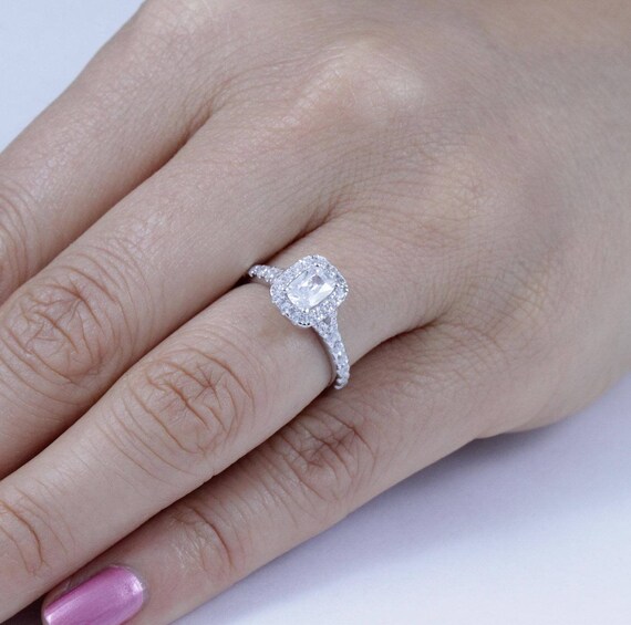 small rectangle engagement ring