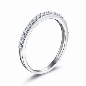 1.9mm 925 Sterling Silver Skinny Stack-able Half Eternity CZ Wedding Band Engagement Bridal Ring For Women Size 1-15 Half Sizes SA52B image 2