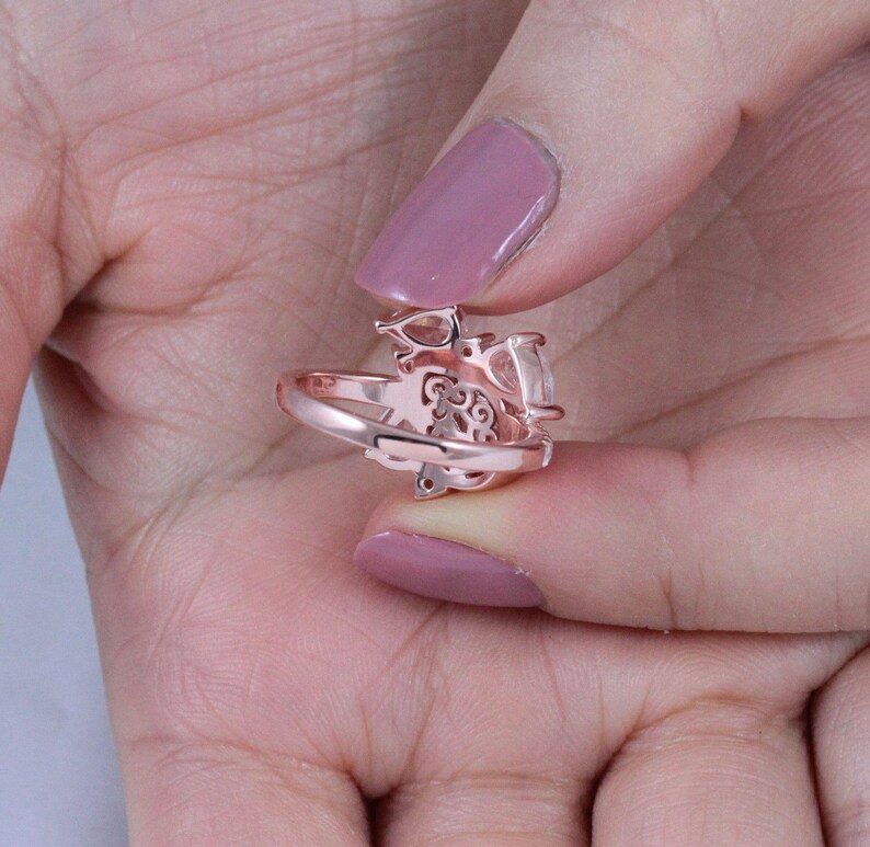 Rose Gold Over .925 Sterling Silver Cluster CZ Fashion Ring Etsy Canada