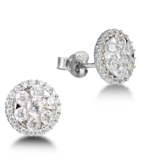 Silver cubic zirconia earrings deals