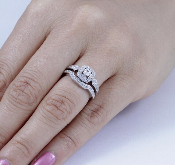 Princess cut online cz engagement rings
