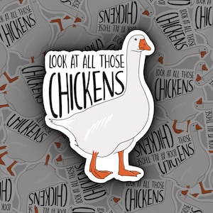 Regardez tous ces poulets | autocollant de vigne | Humour de vigne | Vignes