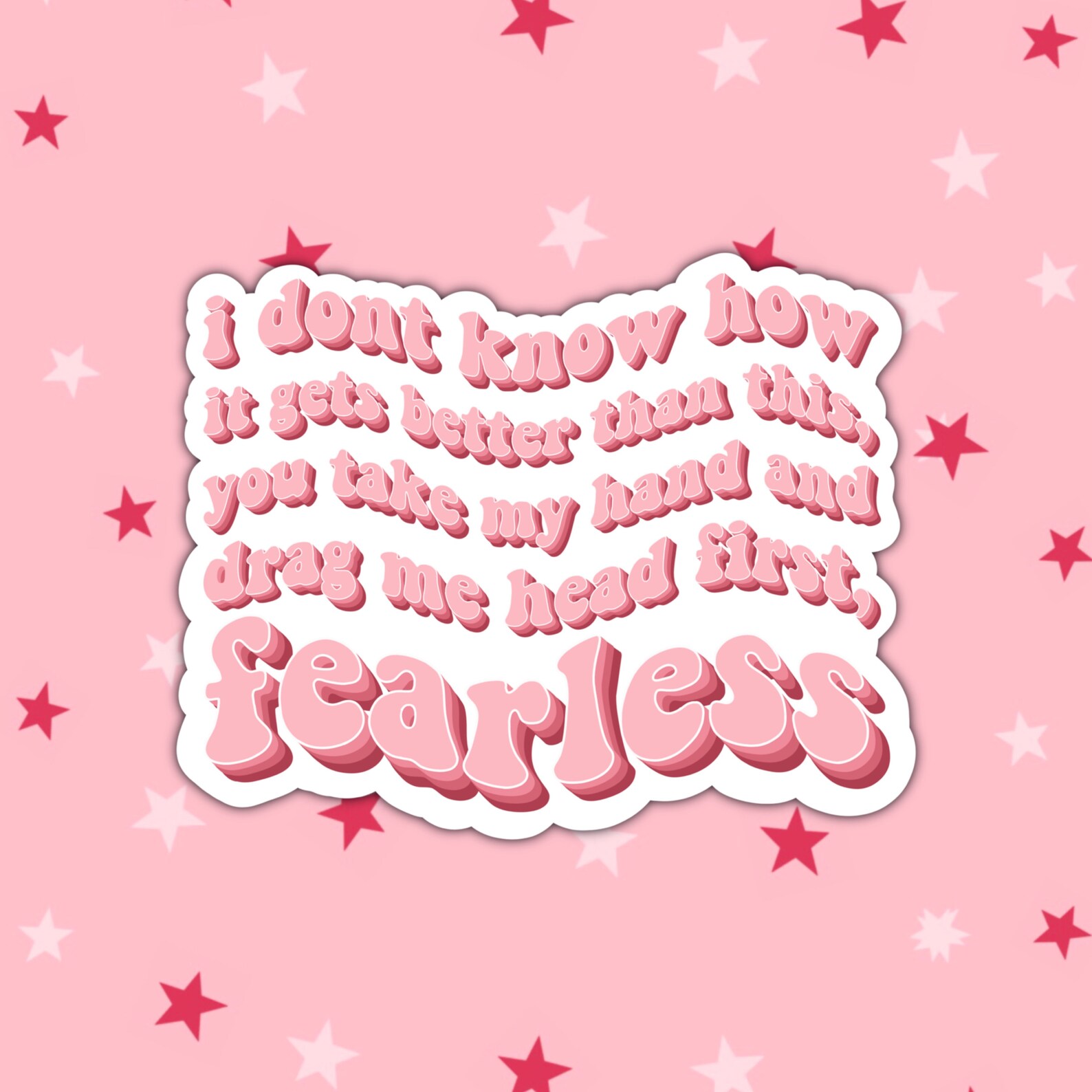Fearless Lyrics Sticker Head First Fearless Taylor Swift Etsy