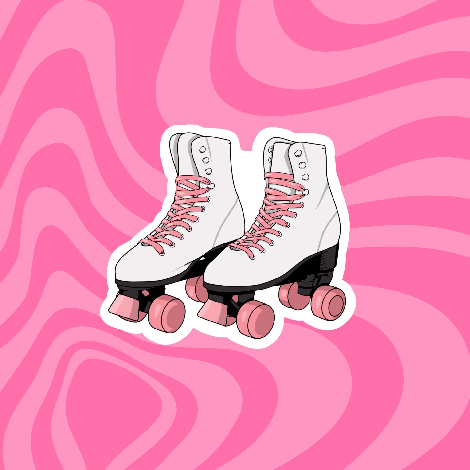 Adesivo JDM Rollerskate Rosa Fluorescente Per Auto – Die Cut Di Alta Qualità 88x93mm – Regalo Originale Per Appassionati Di Tuning