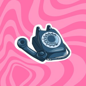 Blue Vintage Phone Sticker | Vintage Phone, Rotary Phone, Aesthetic Phone, Aesthetic Sticker