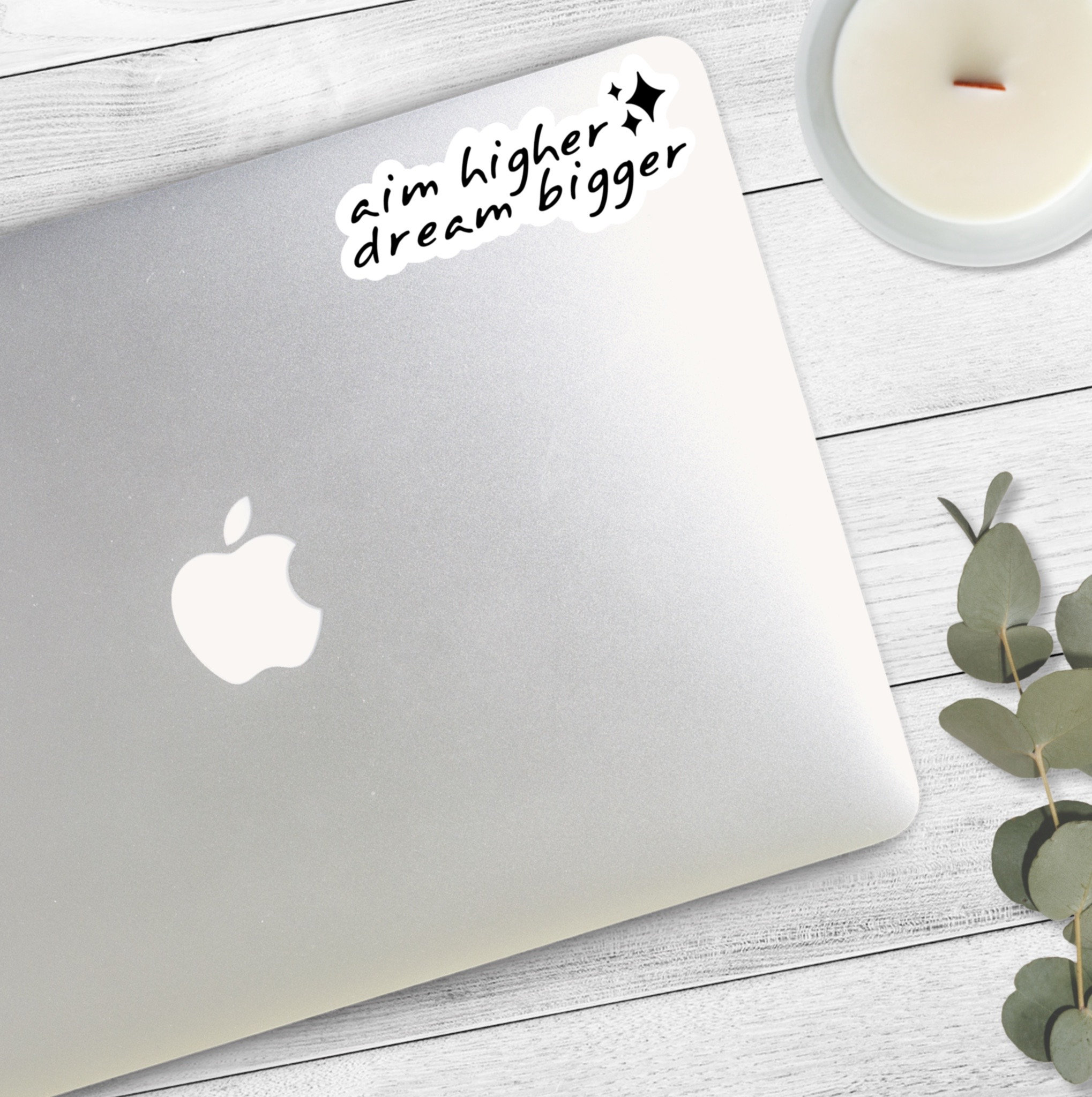 Apunta más alto, sueña más grande / Citas motivacionales / Pegatinas de  motivación - Etsy México, image size:2038x2048