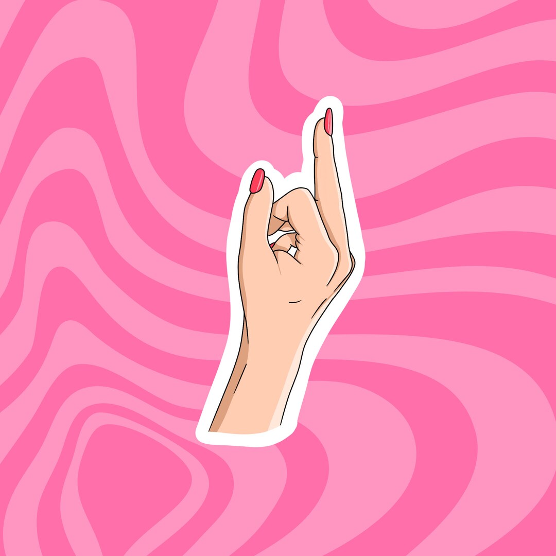 Middle Finger Sticker Aesthetic Girlie - Etsy