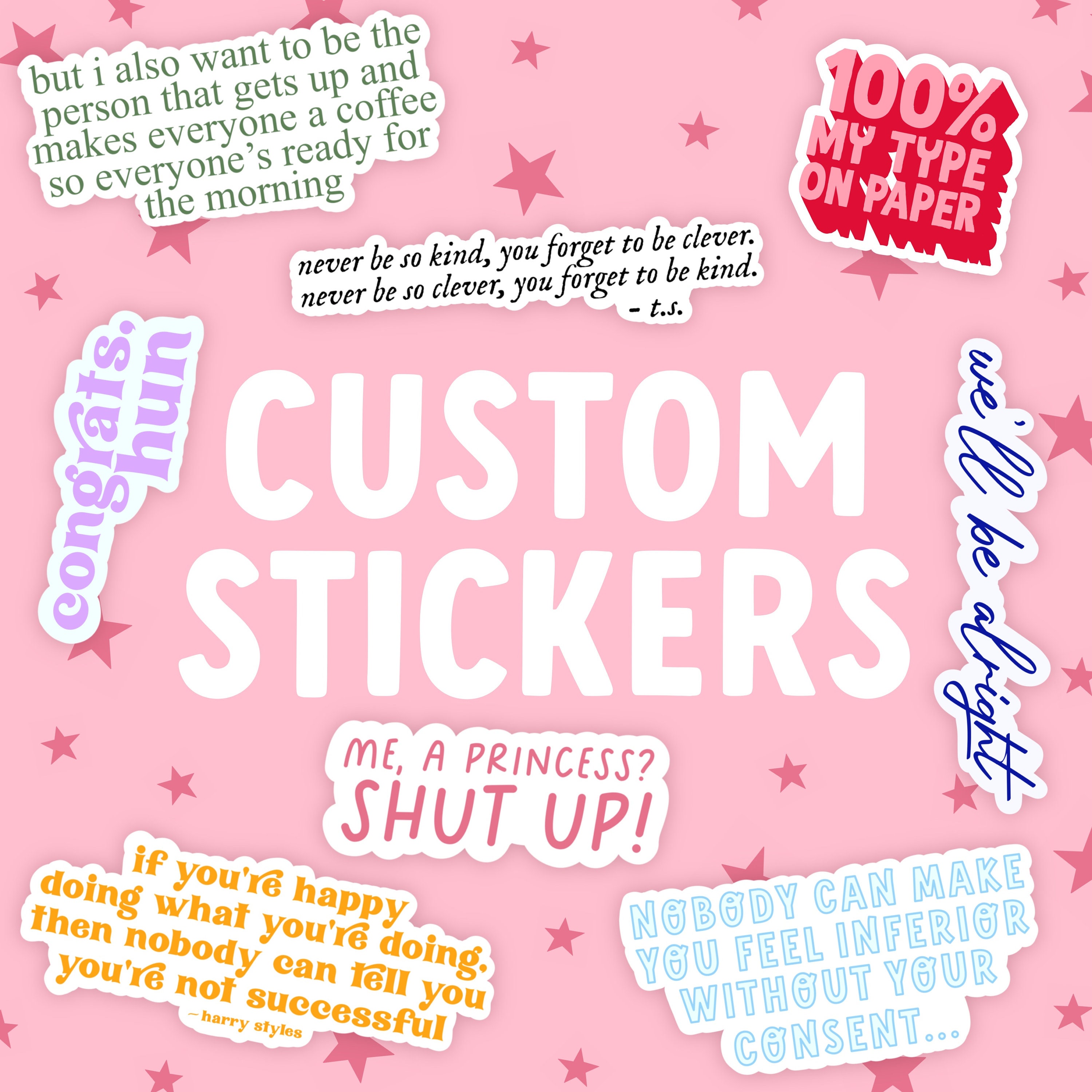 Dream Big Stickers, Positive Vibes Labels, Happy Post Stickers