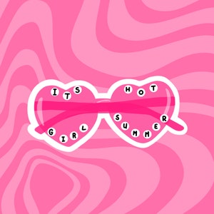 Pegatina de gafas de sol de verano de chica caliente, pegatina retro, pegatina maravillosa, estética de verano de chica caliente