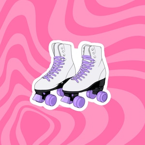 Purple Roller Skates Sticker | 90s Aesthetic, 00s Aesthetic, Roller Rink, Roller Skates, Roller Derby, Skating