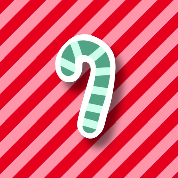 Candy Cane | Cosy Christmas Sticker | Christmas Gift, Stocking Filler, Secret Santa, Laptop stickers, planner stickers,