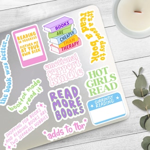 Hot Girls Read, Autocollants de lecture, Autocollants de livre, Lot de 11 autocollants, Autocollants BookTok