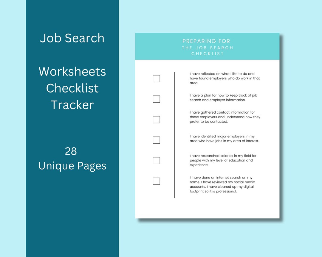 Job Search Pdf Job Search Worksheets, Job Tracker, Resume, Job Search Checklist, Job ...